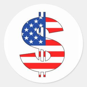 Zeichen für das Symbol des US-Dollars Runder Aufkleber