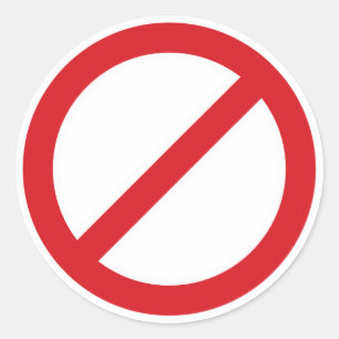 Zeichen für das Verbot/Symbol Runder Aufkleber