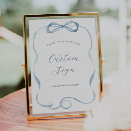 Zeichen für den benutzerdefinierten blauen Bogen u Poster