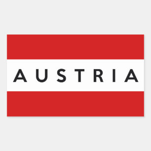 Zeichen für die austrische Landesflagge Rechteckiger Aufkleber