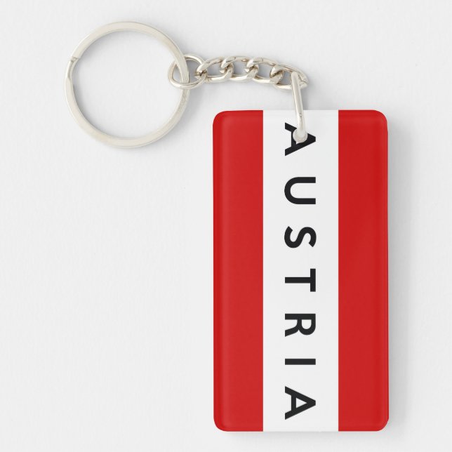 Zeichen für die austrische Landesflagge Schlüsselanhänger (Vorderseite)