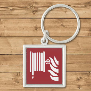 Zeichen für die Sicherheit von Feuerschläuchen Schlüsselanhänger