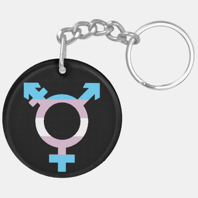 Zeichen für die Trans-Flagge Schlüsselanhänger (Rückseite komplett)