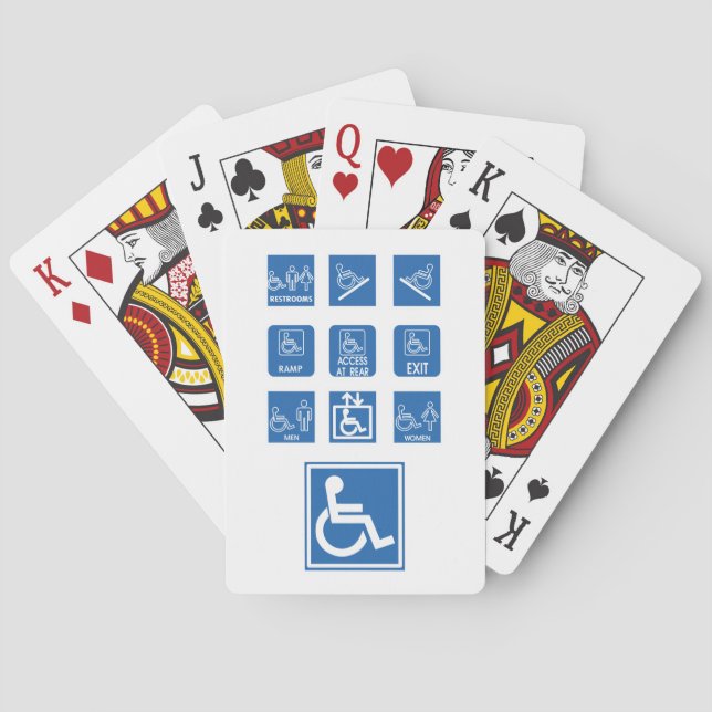 Zeichen für die Zugänglichkeit von Rollstuhlfahrer Spielkarten (Rückseite)