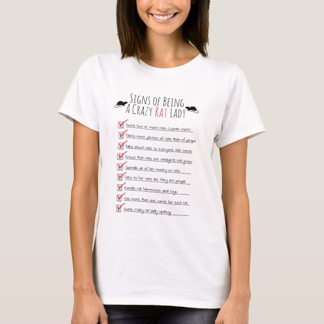 Zeichen für eine verrückte Ratten-Lady T-Shirt (Vorderseite)
