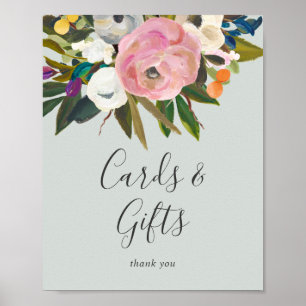 Zeichen für farbige Blumenkarten und Geschenke Poster