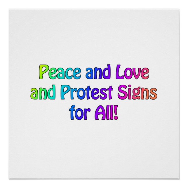 Zeichen für Frieden und Liebe und Protest für alle Poster (Vorderseite)
