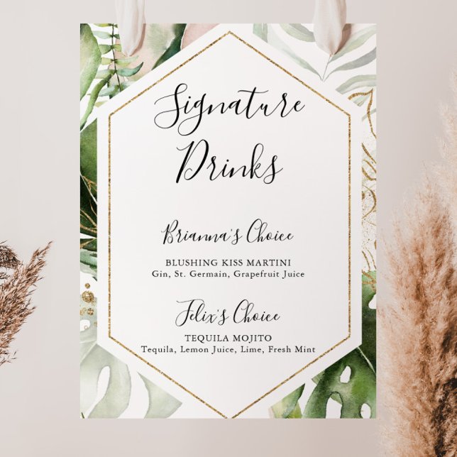 Zeichen für geometrische goldene tropische Signatu Poster (Von Creator hochgeladen)