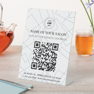 Zeichen für geometrische Minimalistische QR-Code-S Sockelschild