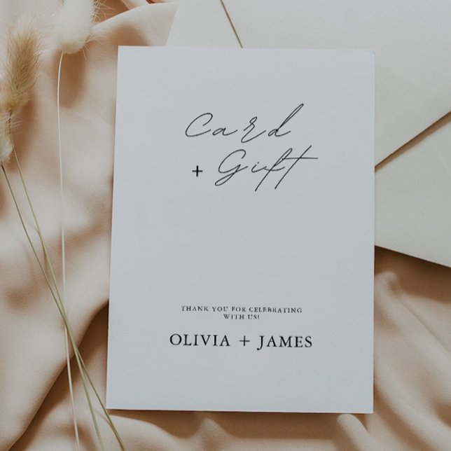 Zeichen für Minimalistische Hochzeitskarten und Ge Einladung (Minimalist Wedding Cards and Gifts Sign,)