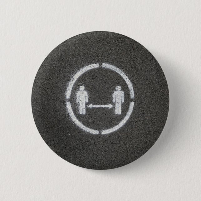 Zeichen für soziale Distanzierung Button (Vorderseite)