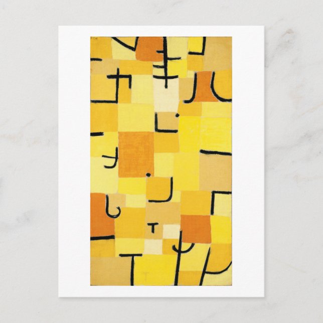 Zeichen im gelben Abstrakten Paul Klee Postkarte (Vorderseite)