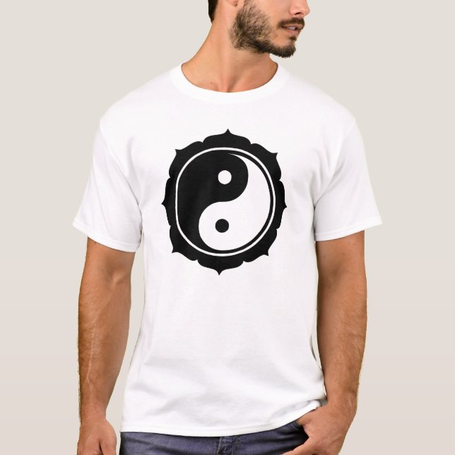 Zeichen Lotuss Yin Yang T-Shirt (Vorderseite)