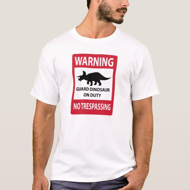 Zeichen "No Trespassing" (Triceratops) T-Shirt (Vorderseite)