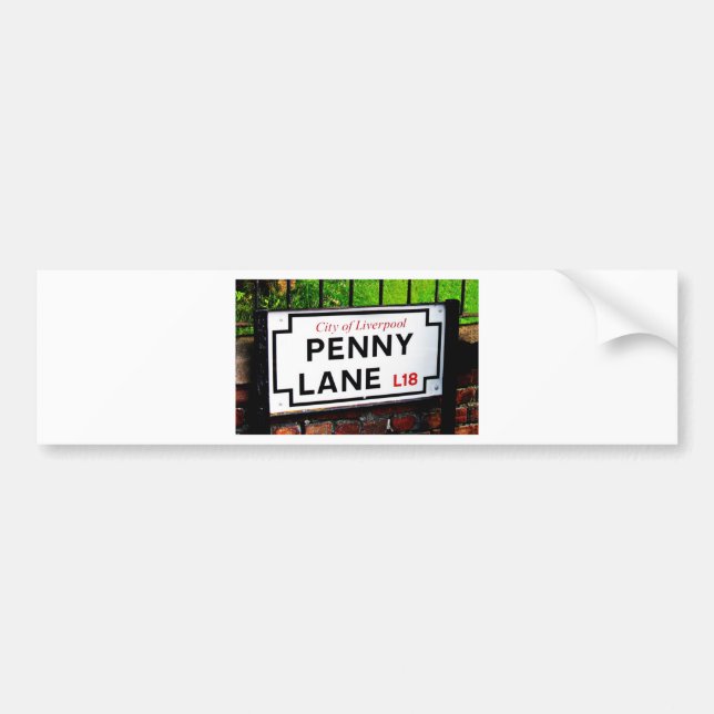 Zeichen Pennyweg Liverpools England Autoaufkleber (Vorne)