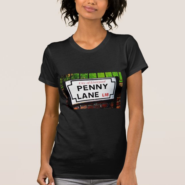 Zeichen Pennyweg Liverpools England T-Shirt (Vorderseite)