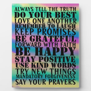 Zeichen positiver Redewendungen Plaque Fotoplatte