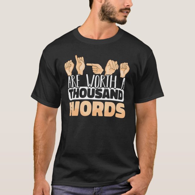 Zeichen sind mehr als tausend Worte ASL American S T-Shirt (Vorderseite)
