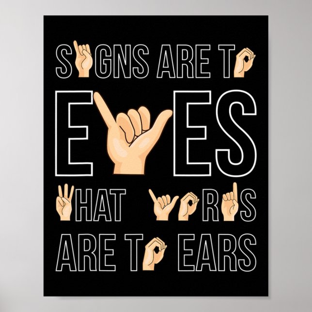 Zeichen sind zu sehen, dass ... Signing Language D Poster (Vorne)