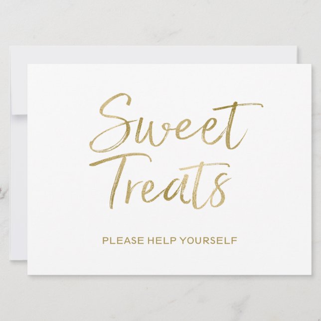 Zeichen "Sweet Leckereien"| Stilvoller Goldbrief Einladung (Vorderseite)