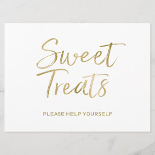 Zeichen "Sweet Leckereien"  Stilvoller Goldbrief Einladung