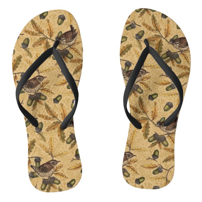 Zeichen und Eicheln auf Honig Flip Flops (Fußbett)