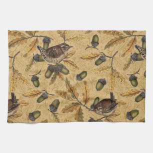 Zeichen und Eicheln auf Honig Geschirrtuch