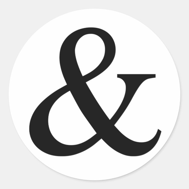 Zeichen und Zeichen von Ampersand Runder Aufkleber (Vorderseite)
