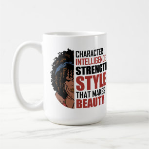 Zeichenintelligenz-Stärke-Stil, der B macht Kaffeetasse