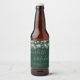 Zeichenketten Signature Script Green Gold Hochzeit Bierflaschenetikett