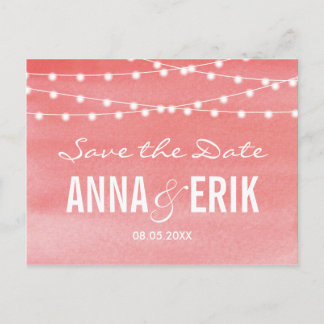 Zeichenkettenleuchten Save the Date zeichnen Ankündigungspostkarte