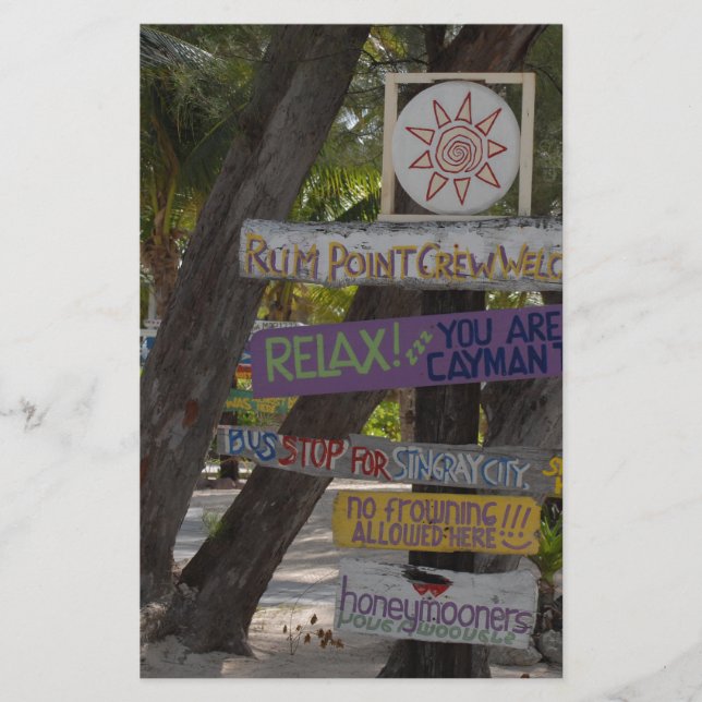Zeichenpost Rum Point Grand Cayman Briefpapier (Vorderseite)