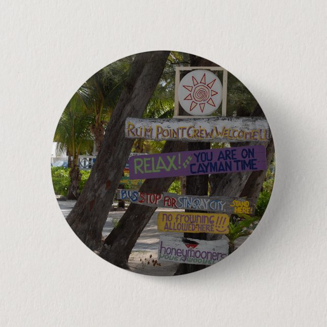 Zeichenpost Rum Point Grand Cayman Button (Vorderseite)