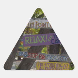 Zeichenpost Rum Point Grand Cayman Dreieckiger Aufkleber