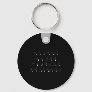 Zeichensprache Alphabet Design Taubheit Bewusstsei Schlüsselanhänger
