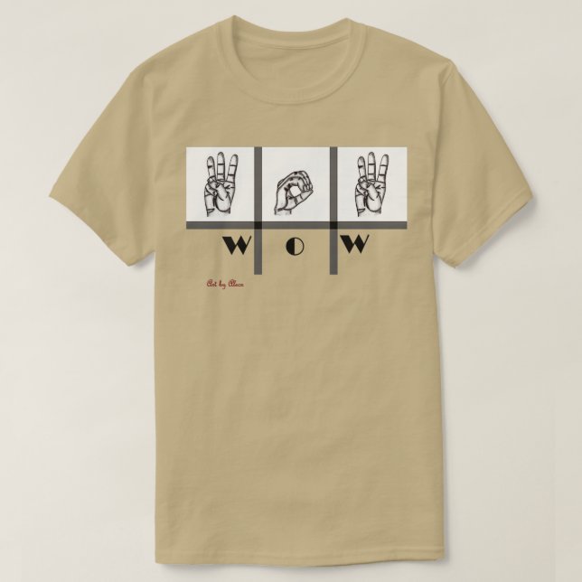 Zeichensprache Art wow T-Shirt (Design vorne)