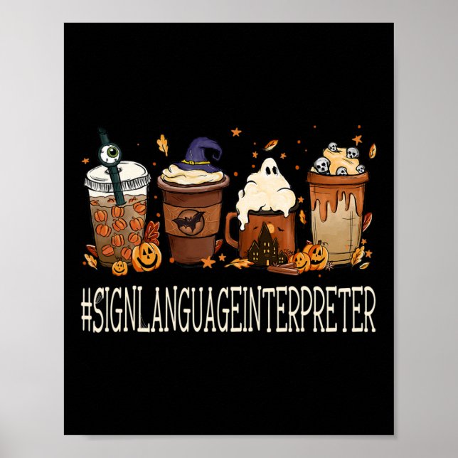 Zeichensprache Interpreter Horror Kaffeehaus Poster (Vorne)