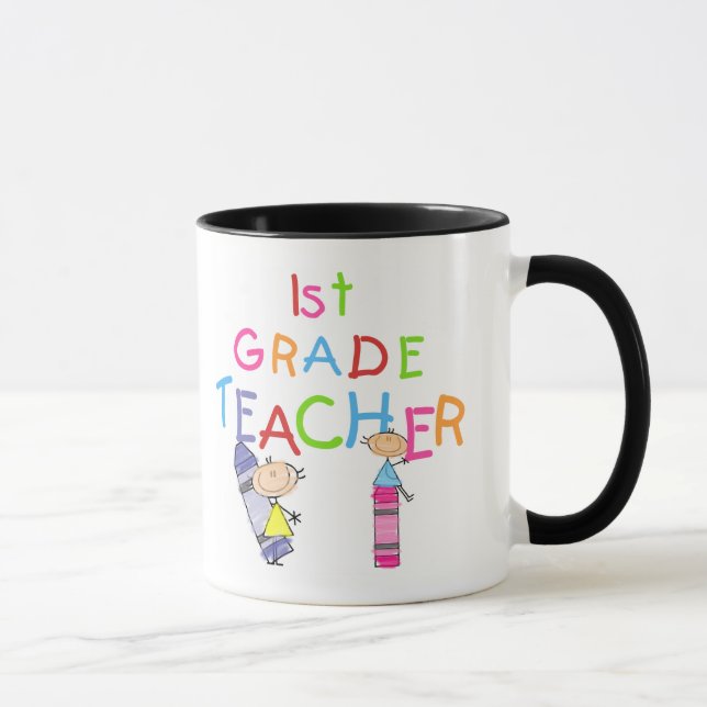 Zeichenstift-1. Grad-Lehrer-T-Shirts und Geschenke Tasse (Rechts)