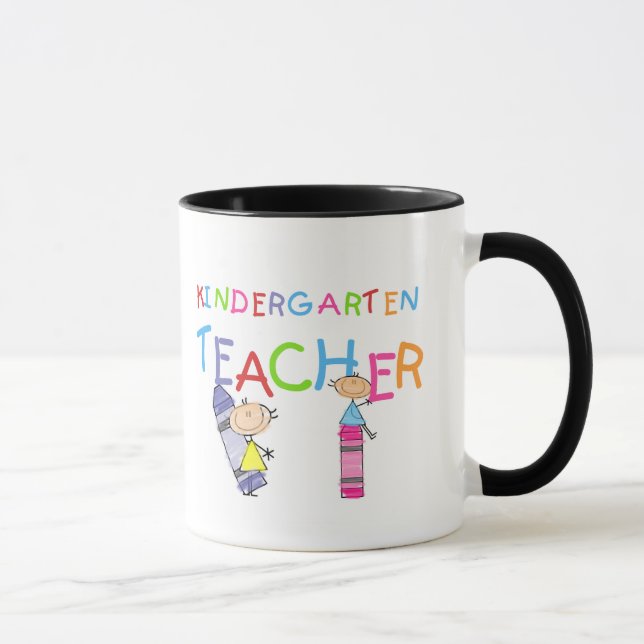 Zeichenstift-Kindergärtnerin-T-Shirts und Tasse (Rechts)