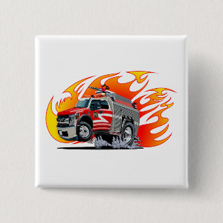 Zeichentrick-Feuerwehrauto Button
