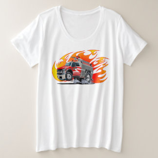Zeichentrick-Feuerwehrauto Große Größe T-Shirt