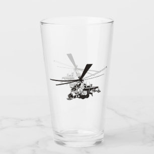 Zeichentrick-Hubschrauber "Hind" Glas