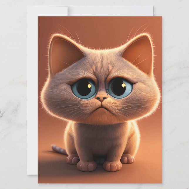 Zeichentrickdarstellung einer niedlichen Katze Karte (Vorderseite)