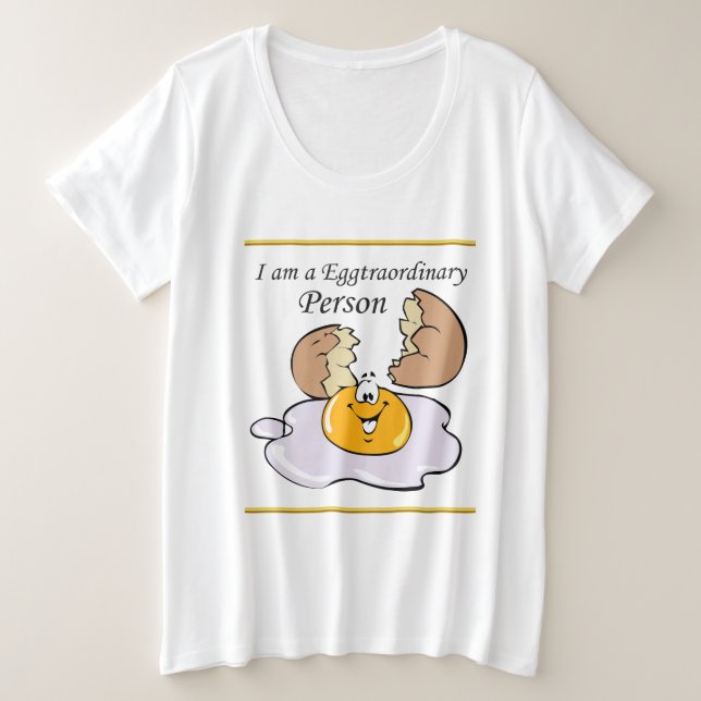 Zeichentrickeier mit großem Lächeln Große Größe T-Shirt (Design vorne)