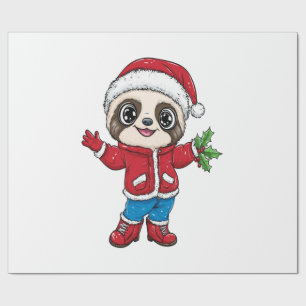 Zeichentrickfaultier mit Weihnachten Geschenkpapier