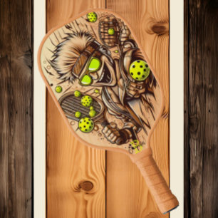 Zeichentrickfigur aus geschnitztem Holz Pickleball Schläger