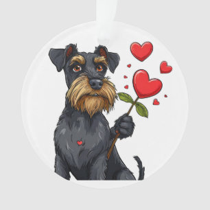 Zeichentrickhund mit einer Blume Ornament
