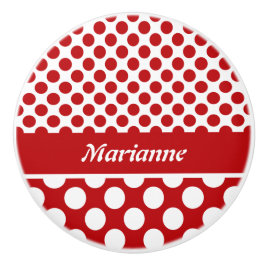 Zeichentrickknöpfe für Red Polka Dot Design Keramikknauf