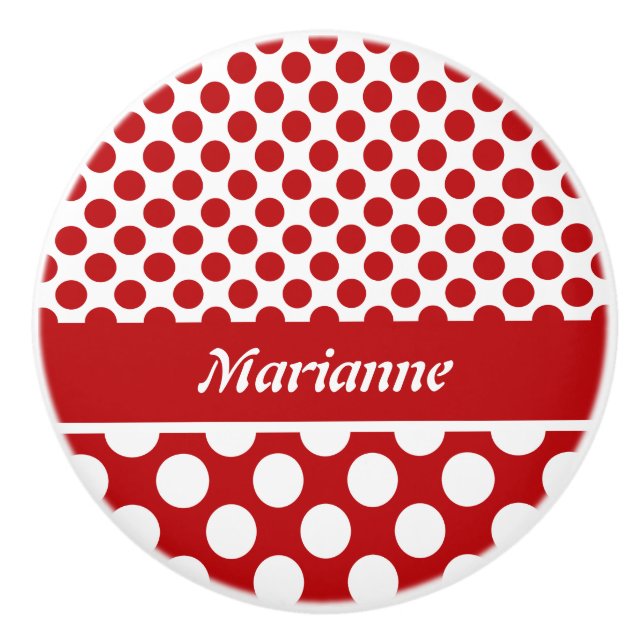 Zeichentrickknöpfe für Red Polka Dot Design Keramikknauf (Vorderseite)