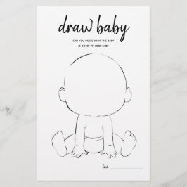 Zeichn Baby Minimalistisch Baby Shower Game